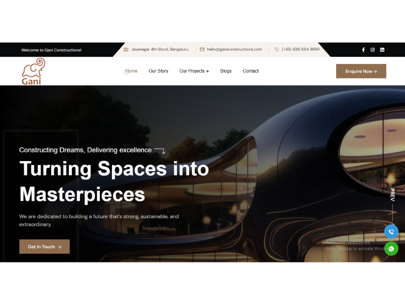 Gani Constructions Website